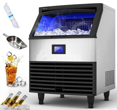 Commercial Cube Ice Machine 100kg/24h Electric Fast Square Ice for Household and Hotel Use