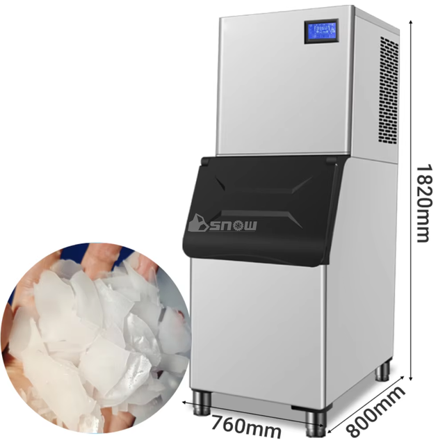 200kg Capacity Snowflake Ice Shaving Machine for Seafood and Ice Storage