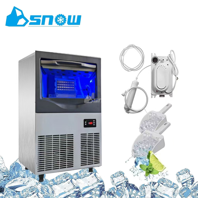 Commercial Cube Ice Machine 50kg/24h Electric Fast Square Ice for Household and Hotel Use