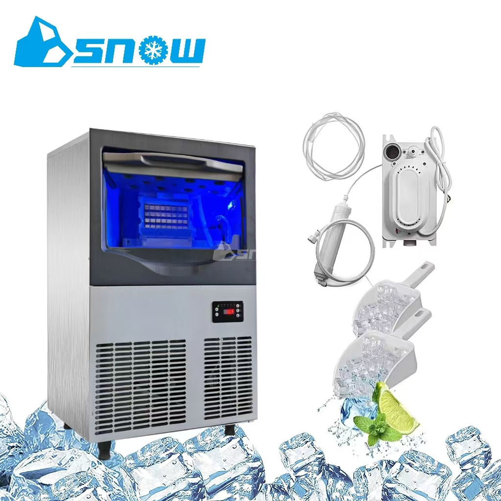 Commercial Cube Ice Machine 50kg/24h Electric Fast Square Ice for Household and Hotel Use