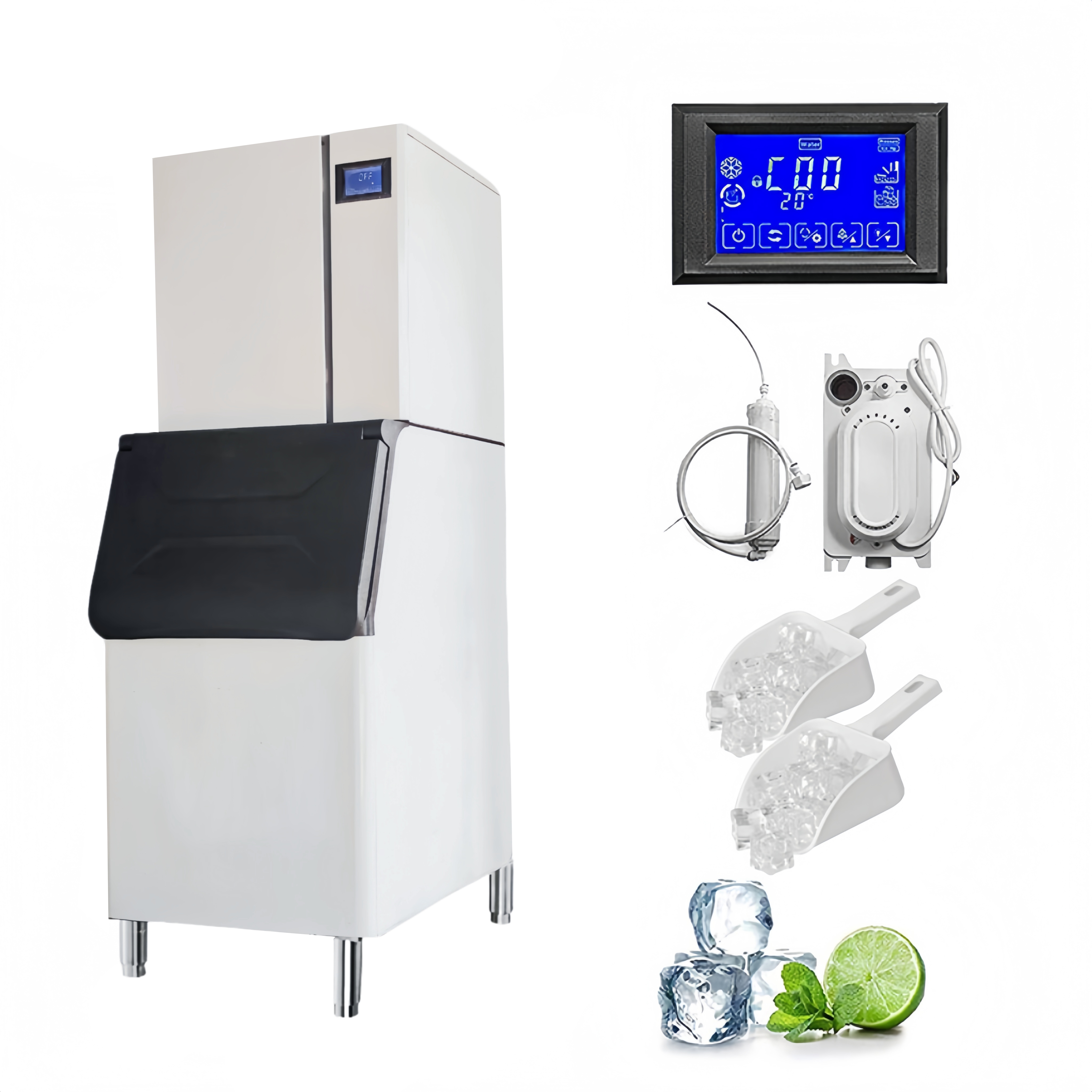 Commercial Ice Maker 150kg/24H Stainless Steel Split Air Restaurant Ice Machines Cube Ice Making For Retail